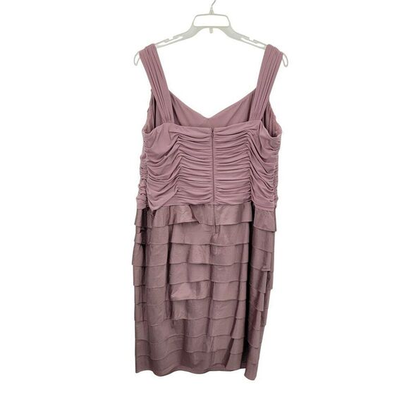 Adrianna Papell Plus Sz 22W Mauve Pink Tiered Ruffle Layered Cocktail Dress 2pc - Picture 8 of 13